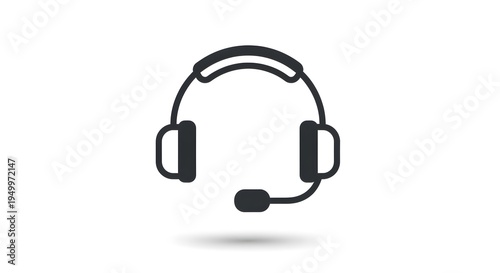 Headset with microphone icon, representing communication, customer service, and audio technology