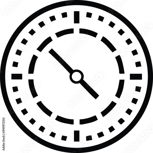 Circular Measurement Dial Icon for Adjustable Settings and Target Ranges