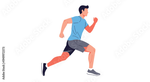 Vector illustration of a man running in athletic wear