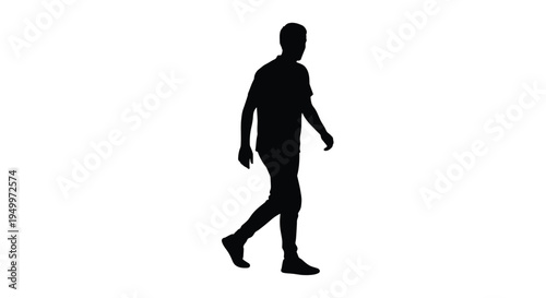 vector illusstration of A man walking with his right leg forward Vector, illustration
