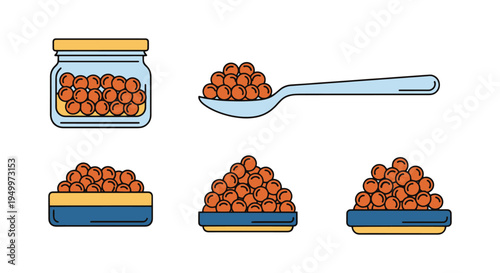 Osetra Caviar Line art vector dynamic abstract artistic
