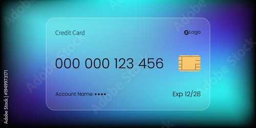 Modern Credit Card Design: A sleek and contemporary design of a credit card, featuring a minimalist aesthetic and digital payment.