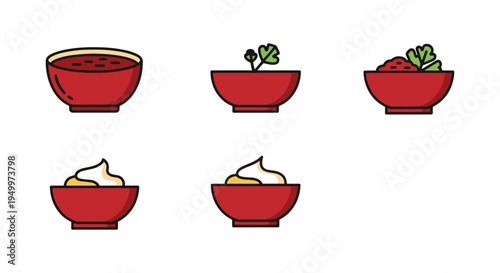 Russian Borscht Line art creative contemporary abstract style illustration