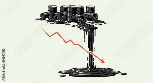 Oil Price Decline - A Visual Representation of Economic Downturn.