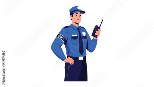 Guardian of Security: A vigilant security guard, poised and professional, stands ready to uphold safety and protect the community. His presence exudes authority and assurance.