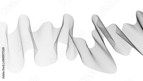 Abstract backdrop with grey wave gradient lines