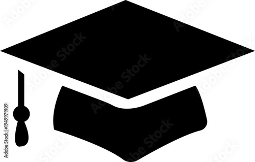Graduation hat cap icons set. Academic cap. Graduation student black cap and diploma - stock vector. isolated on transparent background