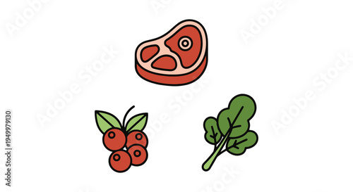 Paleo Food Line art vector soft abstract color design