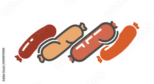 Sausage Link Line art vector dynamic contemporary abstract color