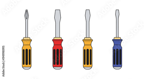 Screwdriver Line art vector abstract color harmony illustration