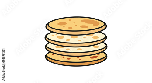 Paratha Stack Line art vector clean elegant abstract illustration