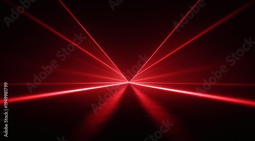 Red beam on a black background