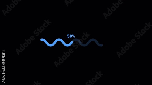 loading progress bar animation, progress bar animation isolated on a black background.	