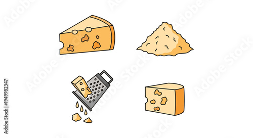 Parmesan Line art vector set creative minimal abstract