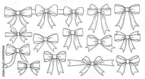 Collection of Various Ribbon Bows.