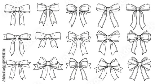 Collection of Various Ribbon Bows.