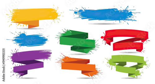 Colorful Brush Strokes Abstract Art.