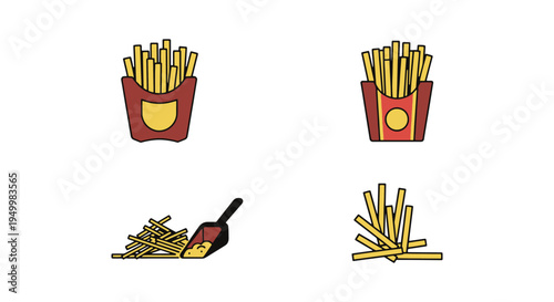 Shoestring Fries Line art colorful creative abstract illustration