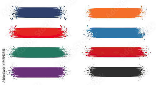 Colorful paint brush strokes on white.