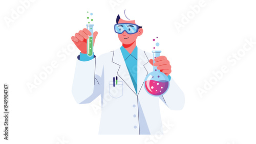 Scientist in Lab: A dedicated scientist meticulously conducts an experiment in a laboratory setting, engrossed in the pursuit of scientific discovery.
