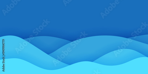 Blue Water Wave Background. World Water Day. Copy space. Vector Banner