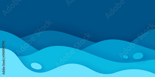Fluid Waves. Abstract Ocean Background. World Water Day. Copy space. Vector Banner