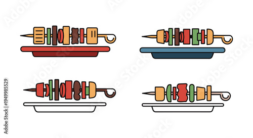 Skewer Plate Line art vector clean fresh abstract illustration