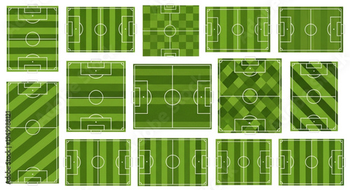 Collection of Soccer Field Illustrations for Sports and Recreation.