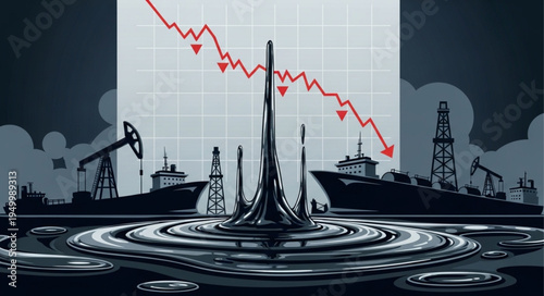 Oil Spill and Economic Downturn - A Visual Representation of Crisis.