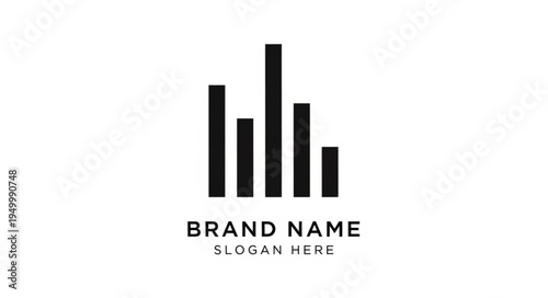 Abstract bar graph logo design for brand identity.