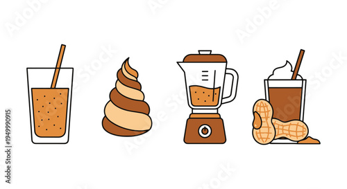 Peanut Butter Smoothie Line creative bold abstract illustration