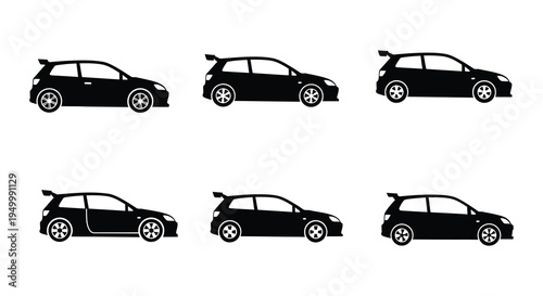 Black and white illustrations of subaru wrx and imploreza vehicles