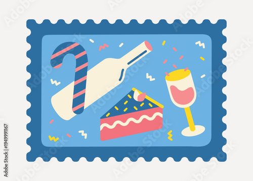 Festive celebration with cake illustration vector