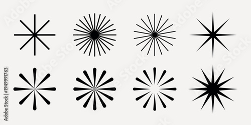 Abstract starburst vector design set