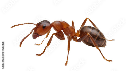 Fotografi Isolated studio close-up of a single brown worker ant insect in detailed profile