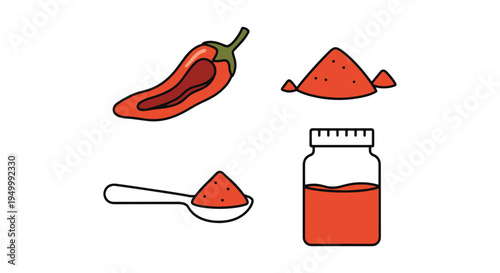 Smoked Paprika Line art vector modern colorful abstract artwork illustration