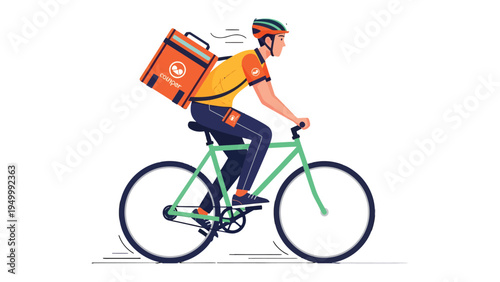 Speedy Courier: An energetic courier swiftly cycles through the city streets, delivering packages and parcels with efficiency and speed.
