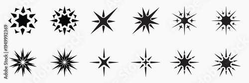 Abstract starburst vector icons element set
