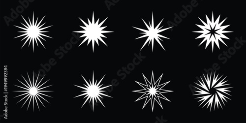 Abstract starburst vector icons element set