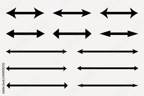 Black arrows pointing directions vector set