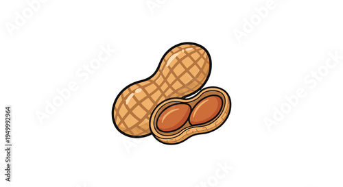 Peanut Stew Line art vector creative contemporary abstract color illustration