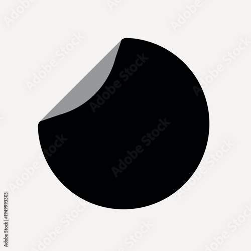 Minimalist black circular sticker design element vector