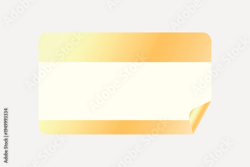 Golden blank label with curl element vector