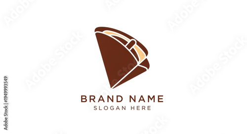 Abstract geometric logo design for a brand name and slogan.