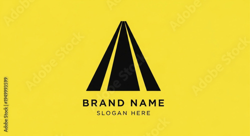 Abstract geometric logo design with brand name text.