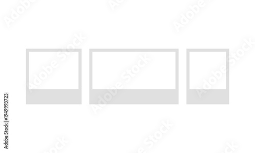 Set of blank instant photo frame mockups in different aspect ratios