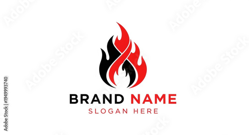 Abstract Fiery Flame Logo Design with Brand Name Placeholder.