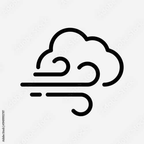 Cloudy weather wind icon vector