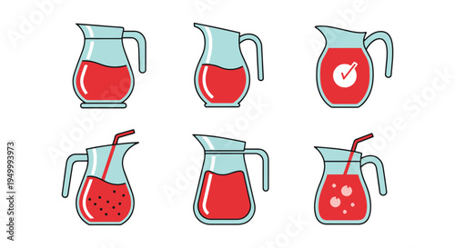 Smoothie Pitcher Line art creative modern abstract color vector