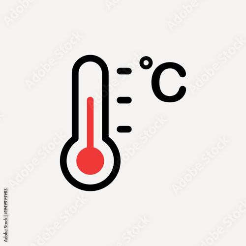 Thermometer icon temperature measurement, weather vector